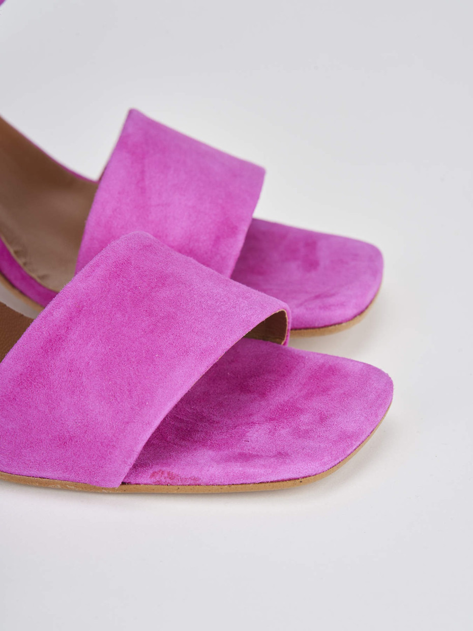 Sandali tacco 8cm camoscio rosa