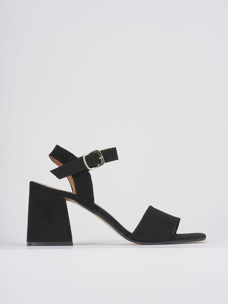 Sandali tacco 8cm camoscio nero Barca Stores