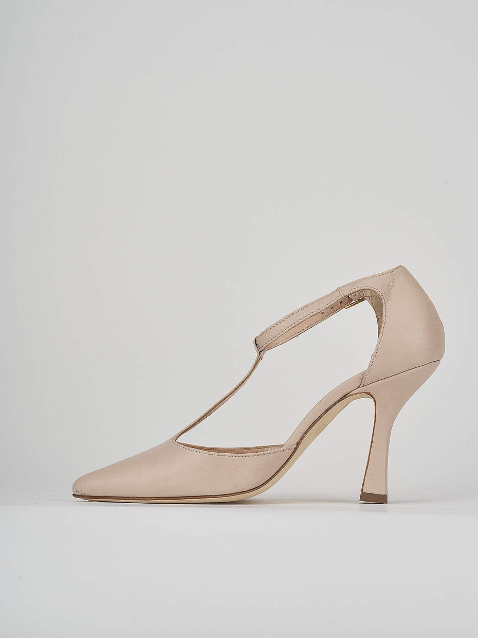 Décolleté e slingback tacco 7cm pelle rosa