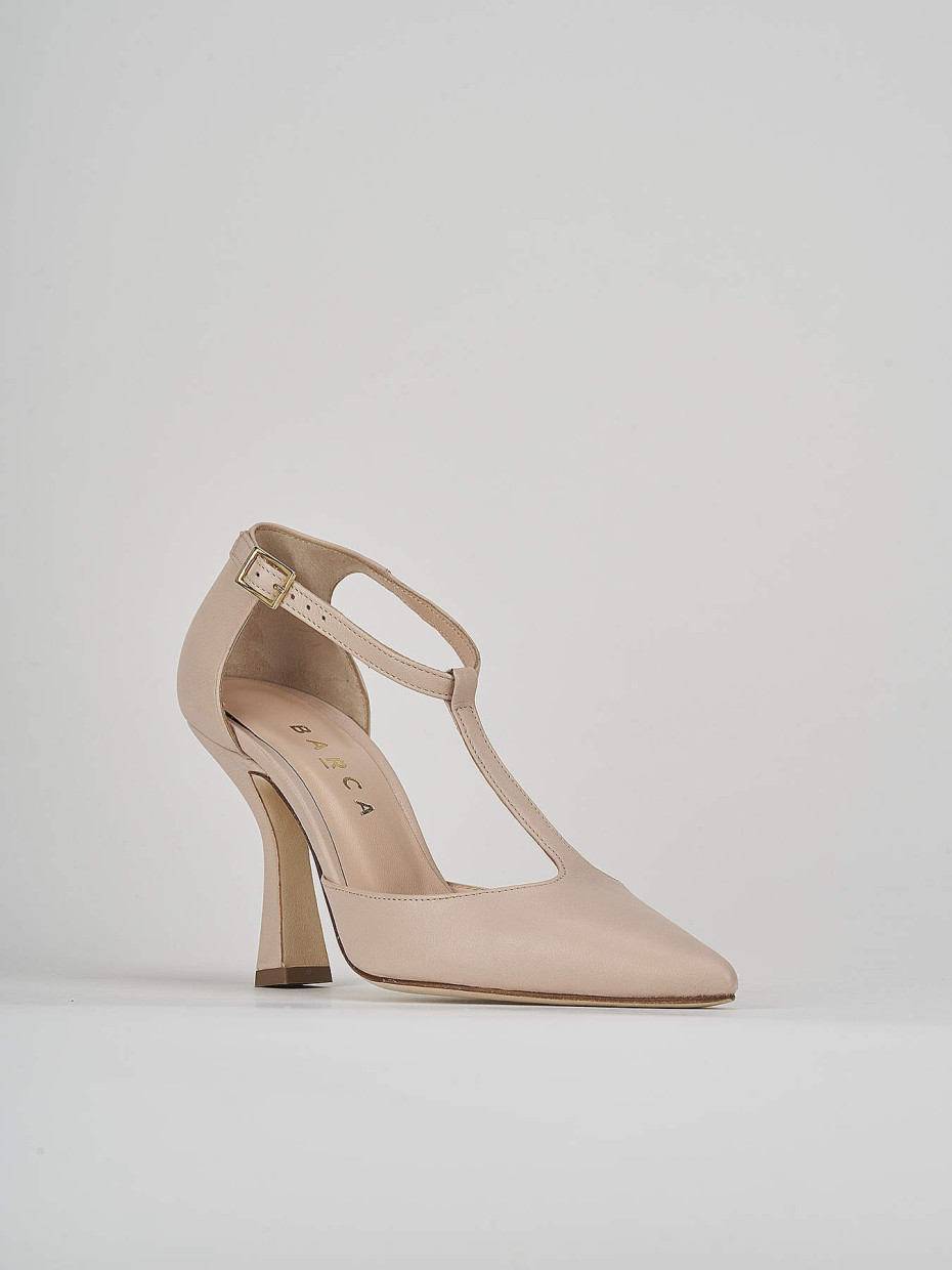 Décolleté e slingback tacco 7cm pelle rosa