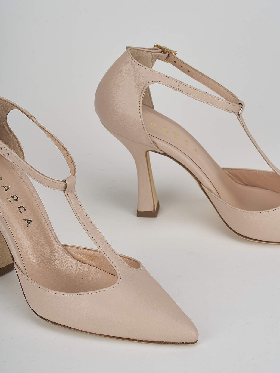 Décolleté e slingback tacco 7cm pelle rosa