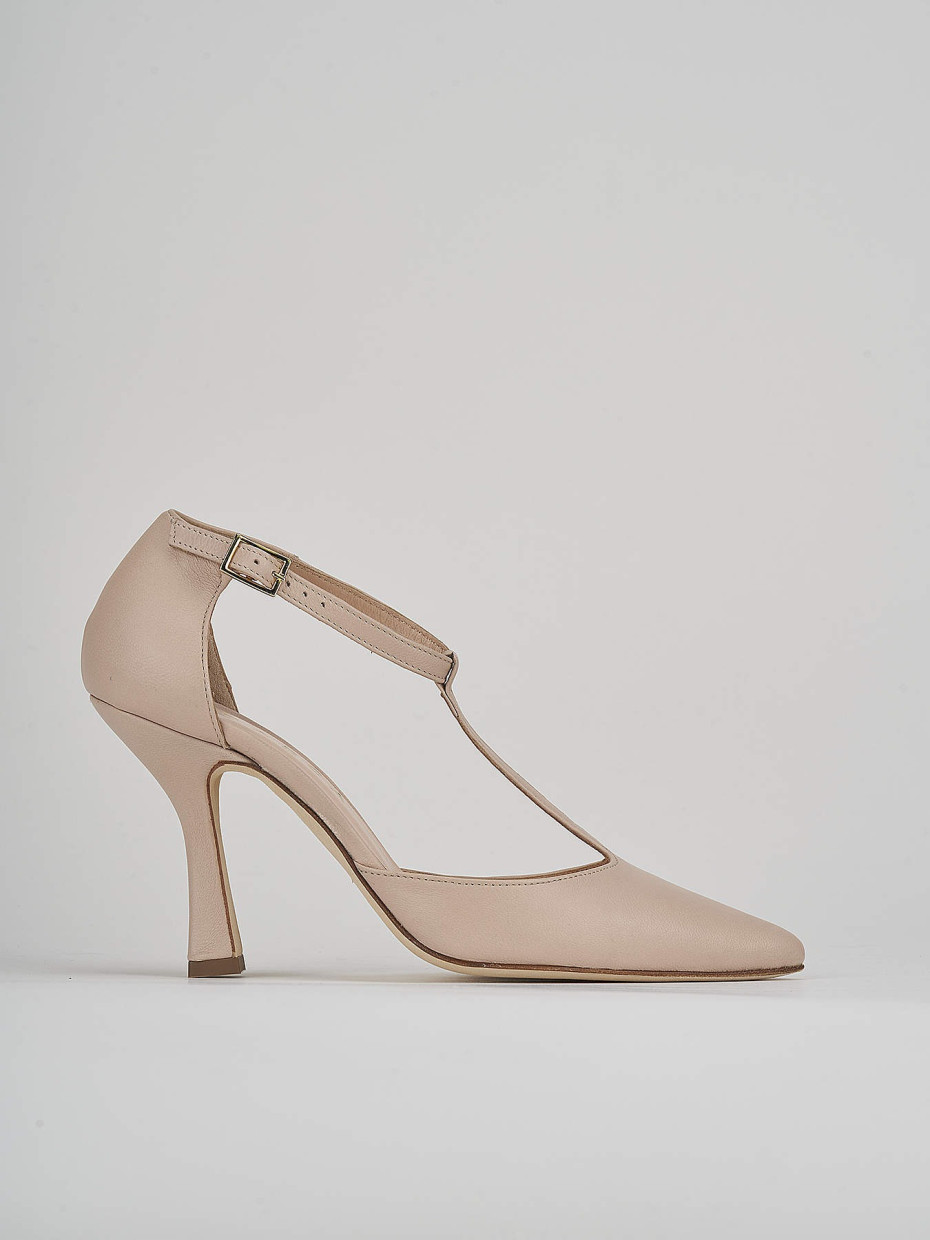 Décolleté e slingback tacco 7cm pelle rosa