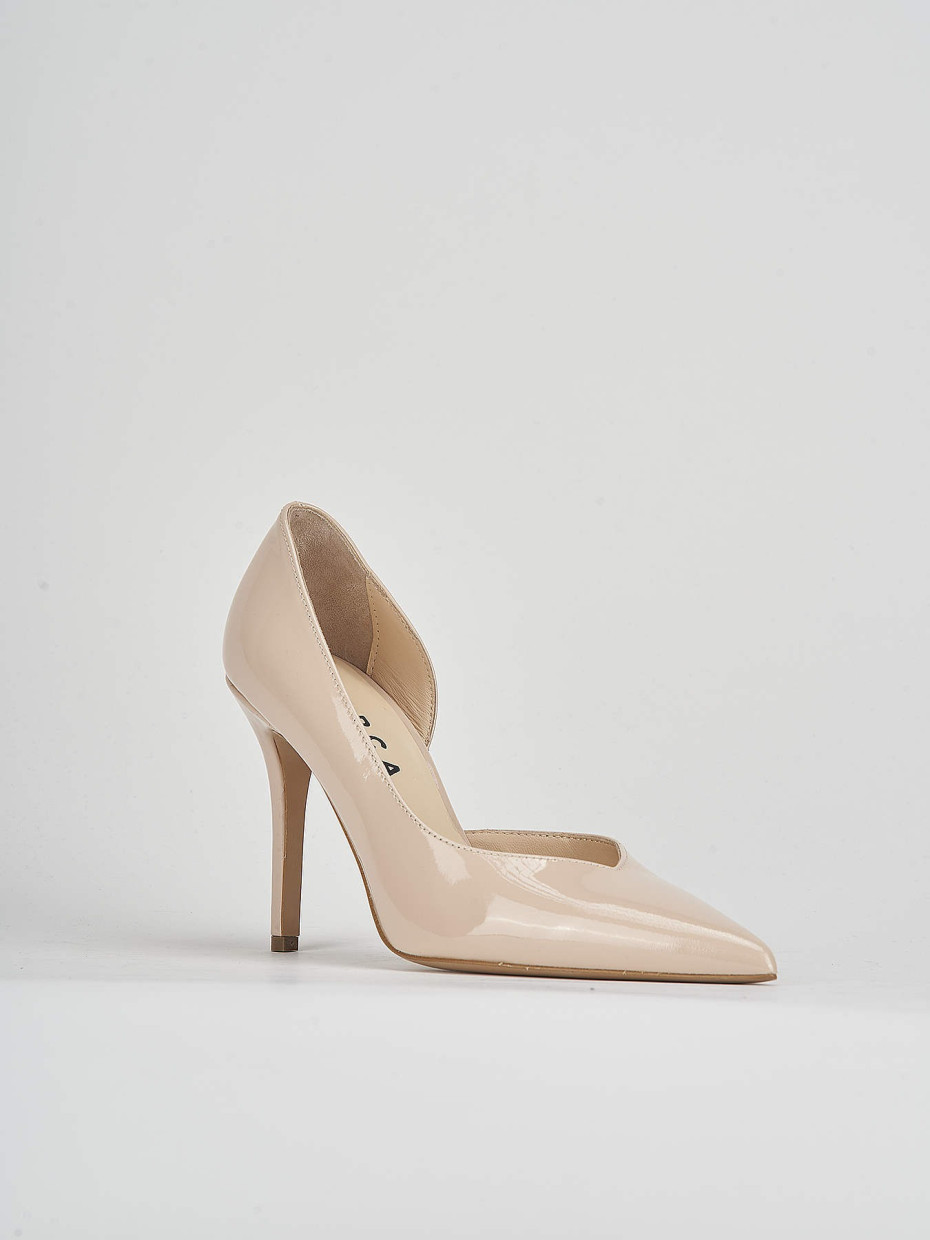 Decolte tacco tacco 9 cm beige vernice Barca Stores