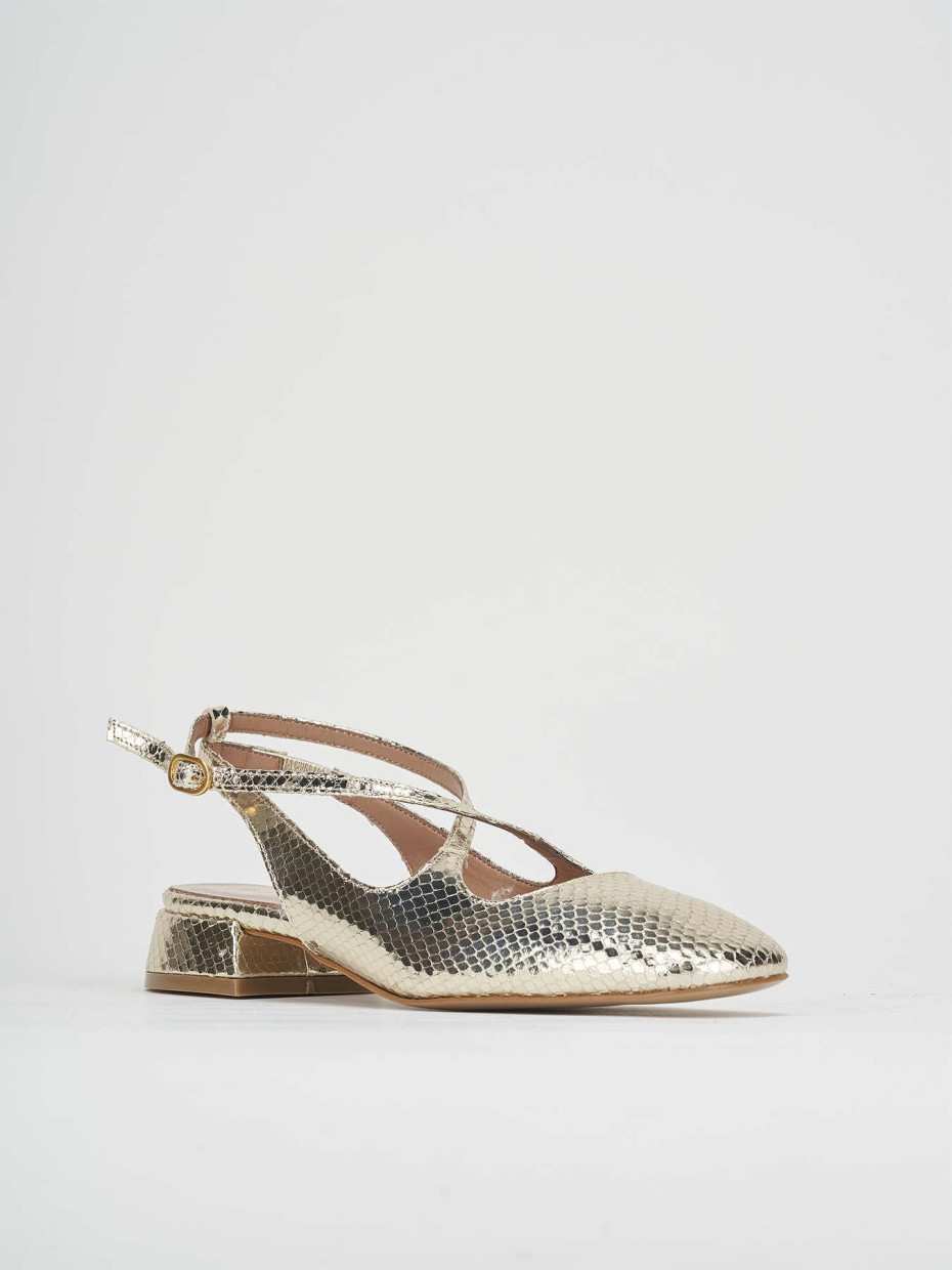 Pumps heel 2 cm gold python