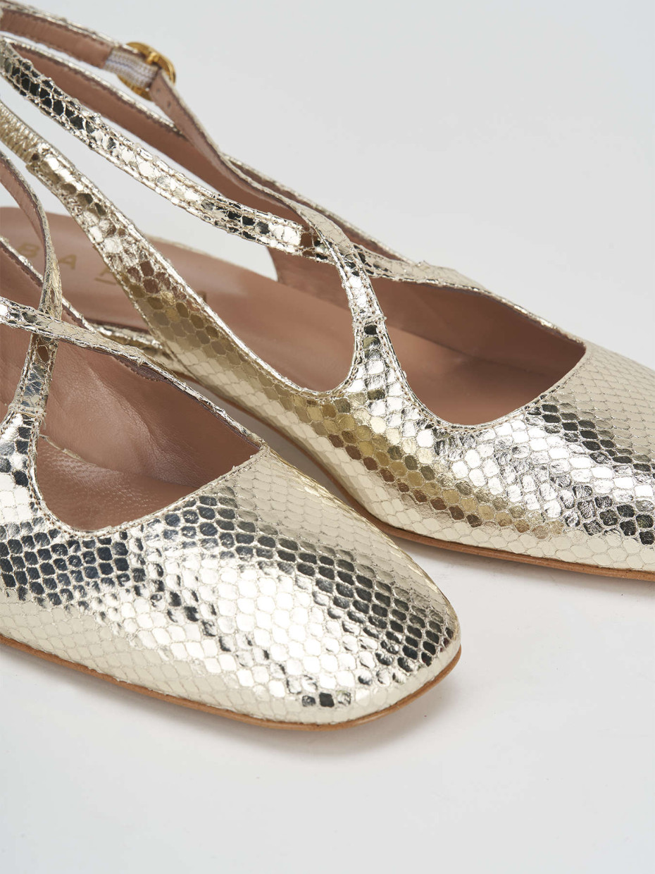 Pumps heel 2 cm gold python