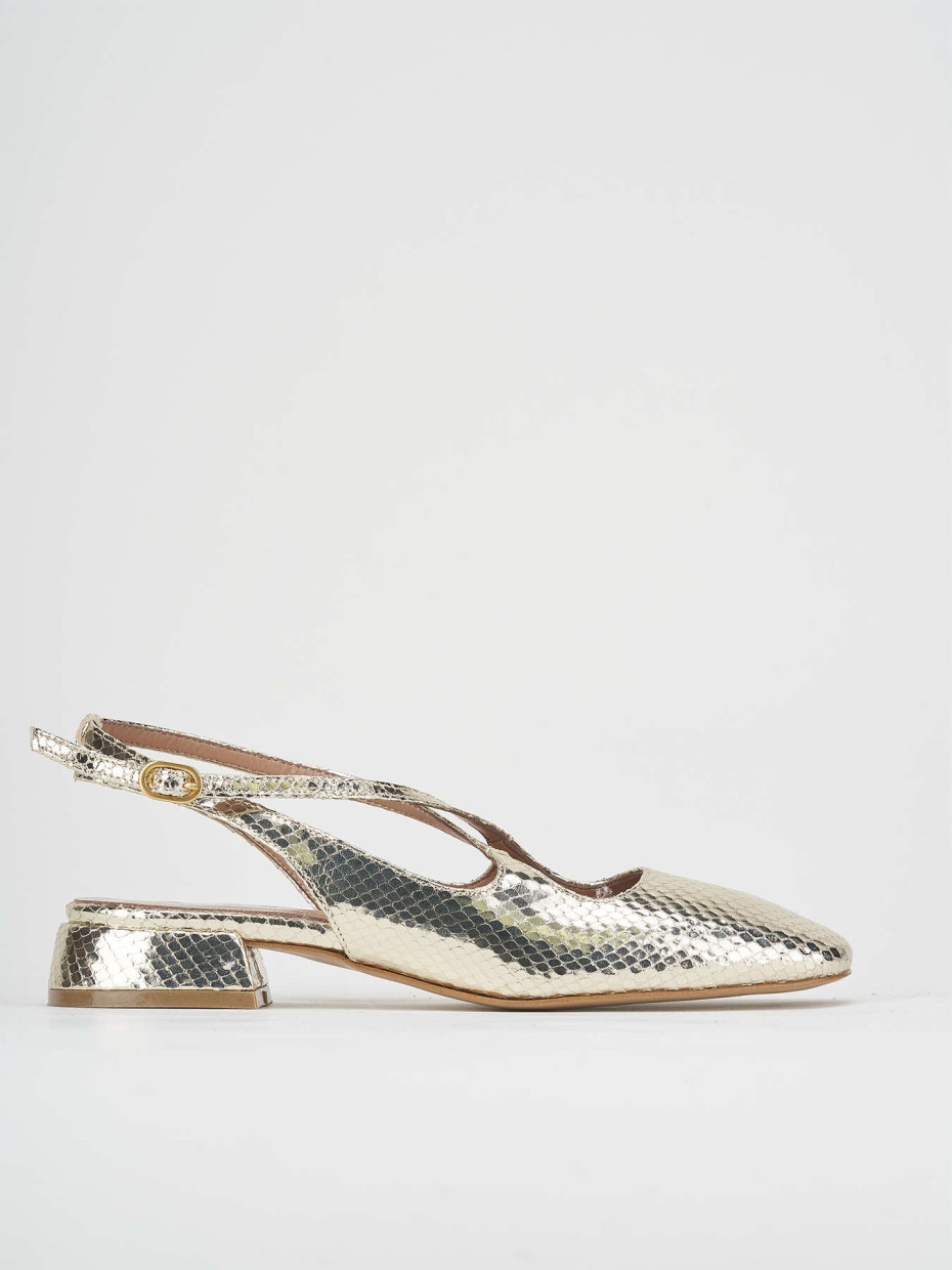 Pumps heel 2 cm gold python