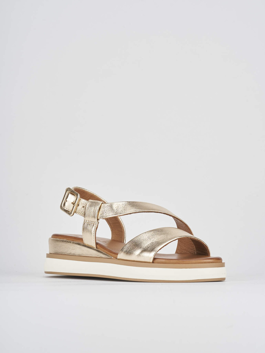 Wedge heels heel 4 cm gold laminated