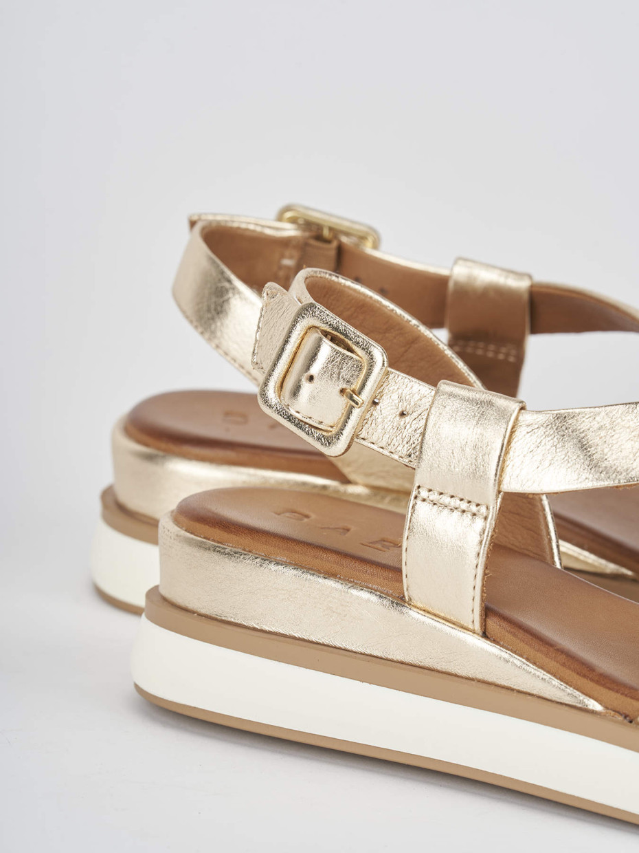 Wedge heels heel 4 cm gold laminated