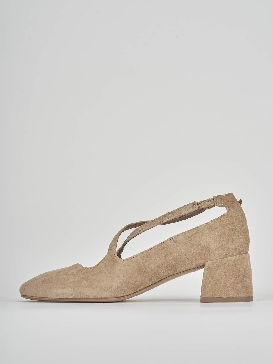 Bebè tacco 5 cm beige camoscio