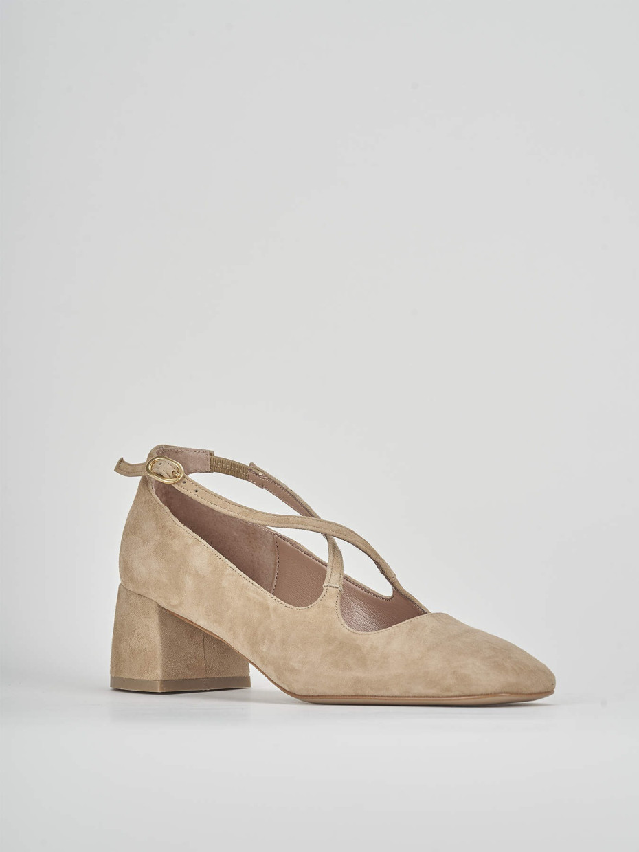 Bebè tacco 5 cm beige camoscio