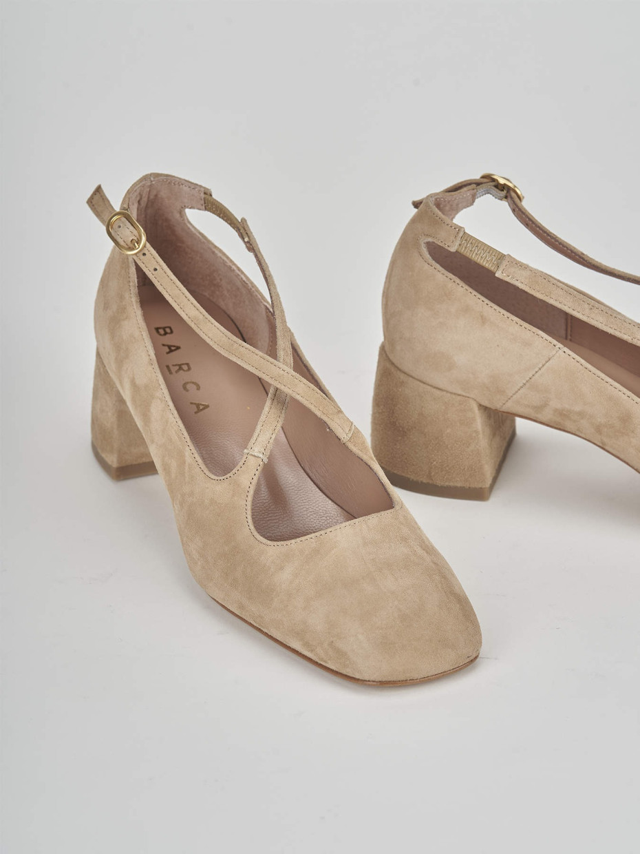 Bebè tacco 5 cm beige camoscio