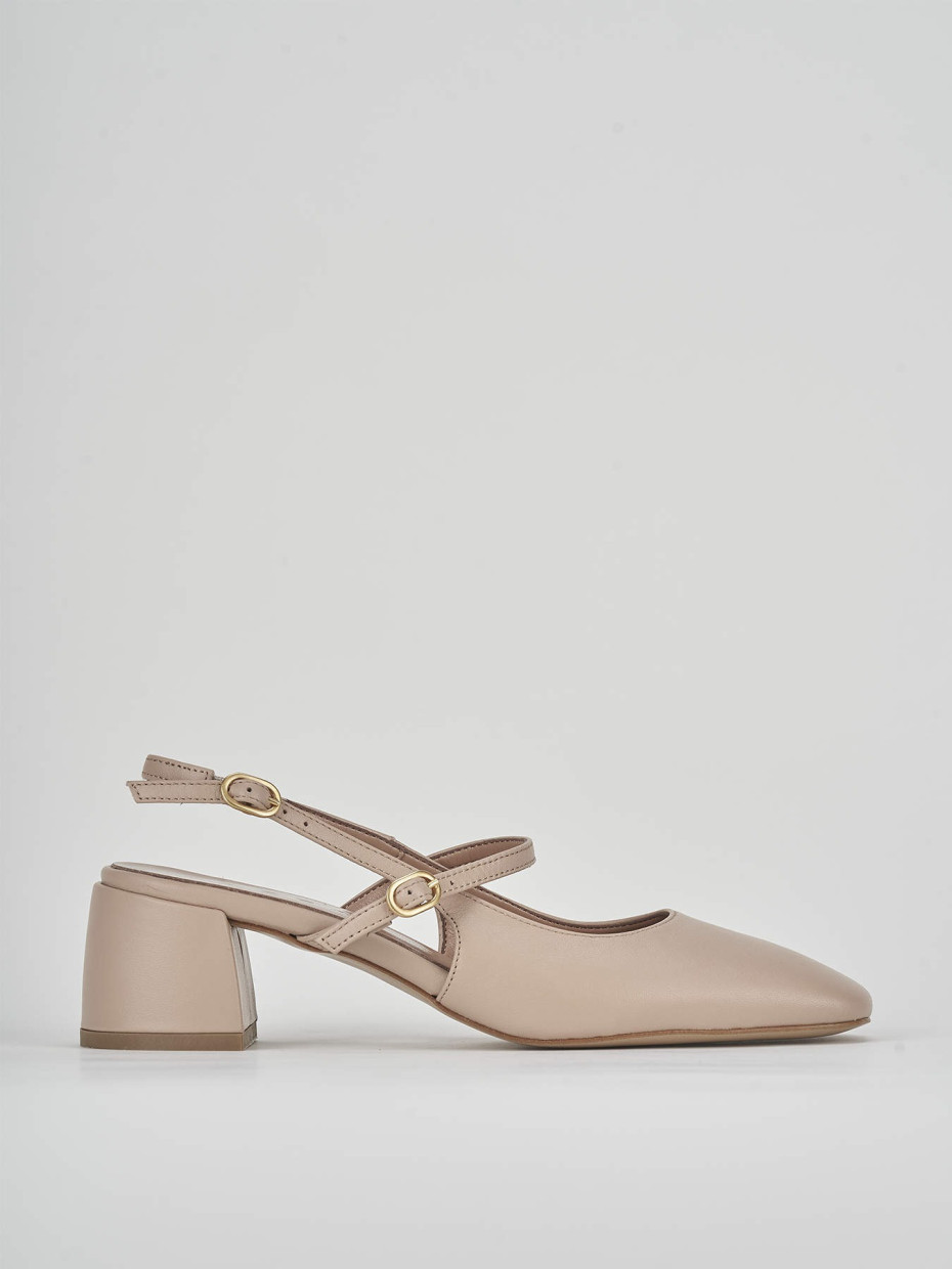 Pumps heel 5 cm pink leather