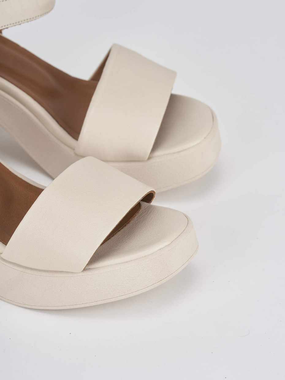 Sandalo  tacco 7 cm bianco pelle