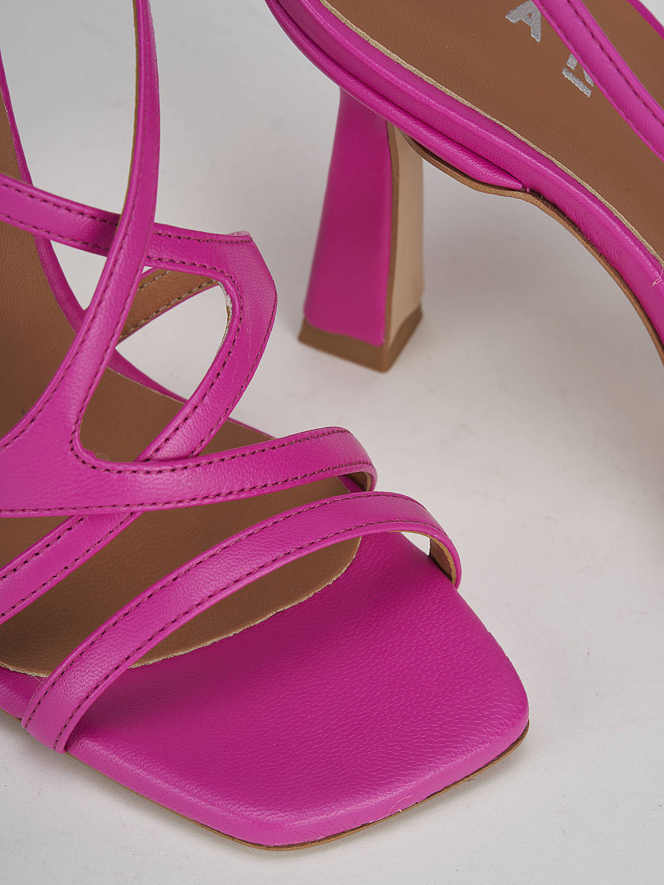 Sandali tacco 9 cm rosa pelle