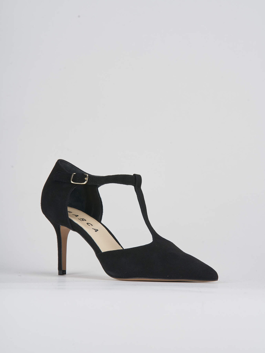 Pumps heel 7 cm black suede