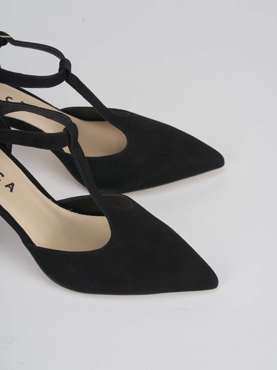 Pumps heel 7 cm black suede