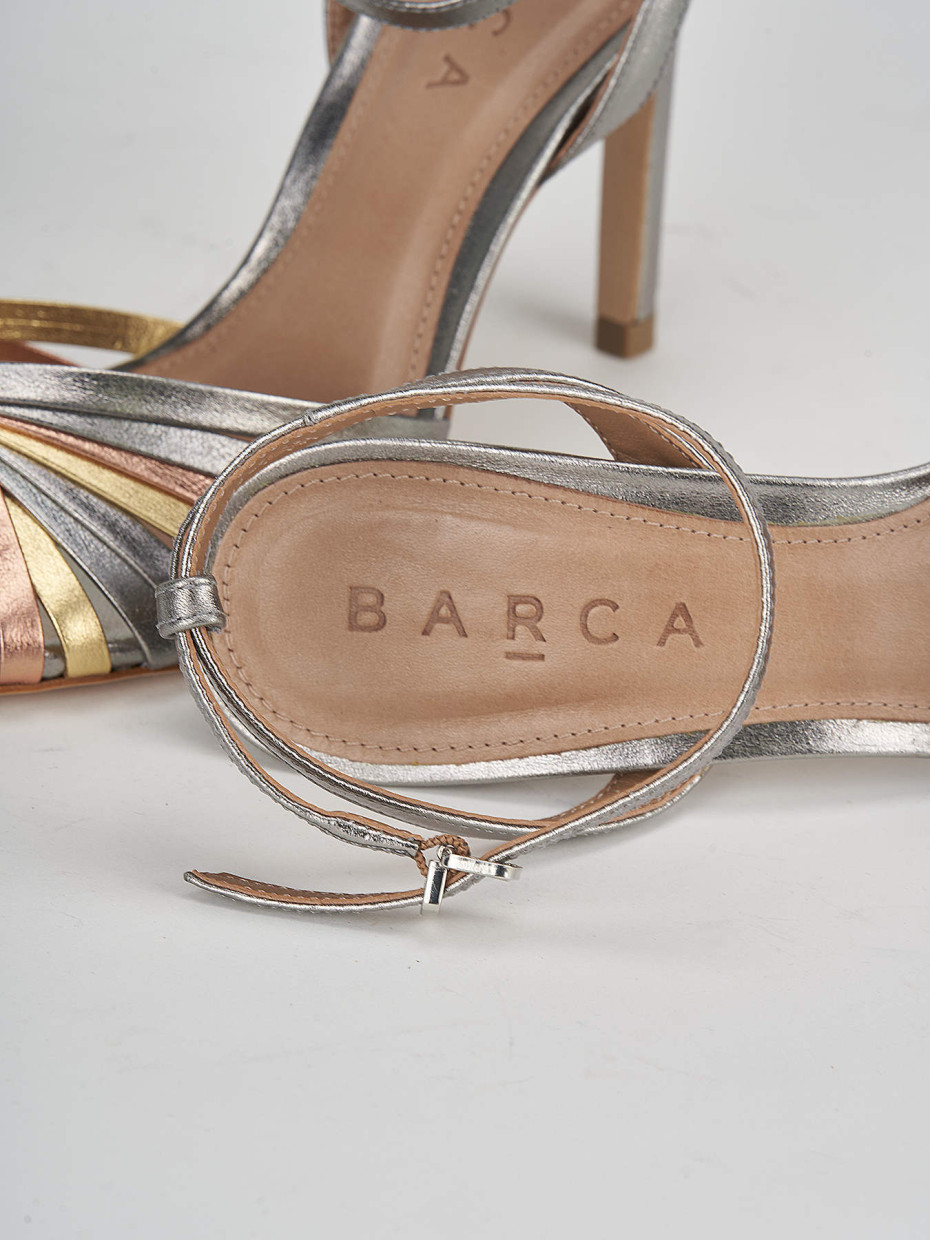 High heel sandals heel 9 cm multicolor leather
