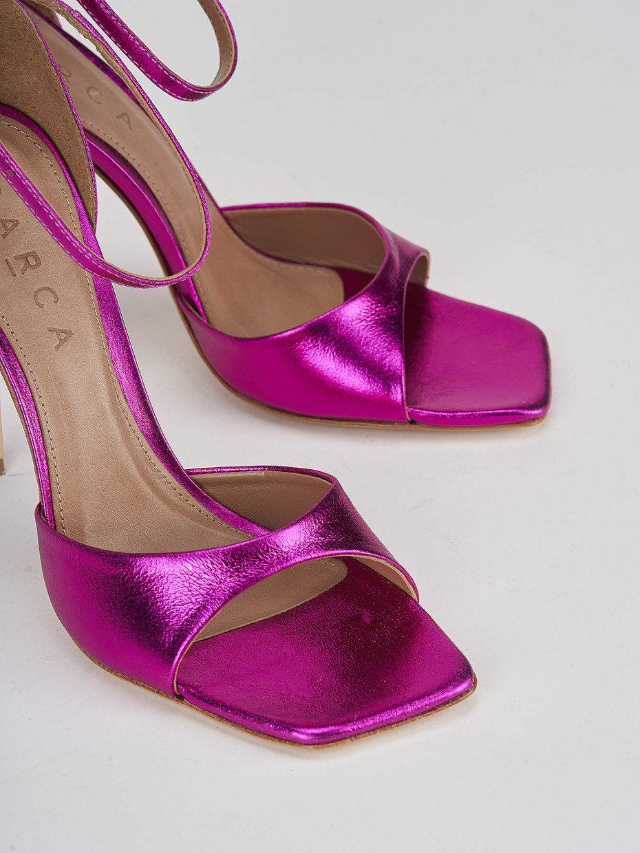 High heel sandals heel 11 cm pink leather