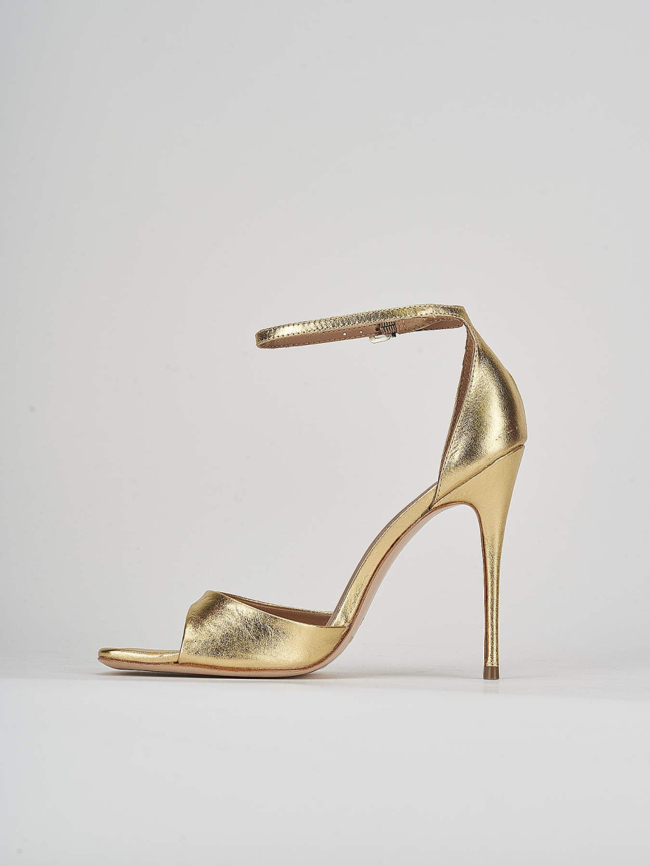 High heel sandals heel 11 cm gold leather