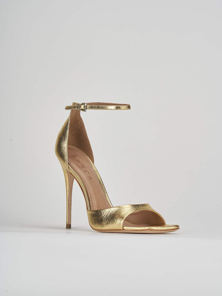 High heel sandals heel 11 cm gold leather