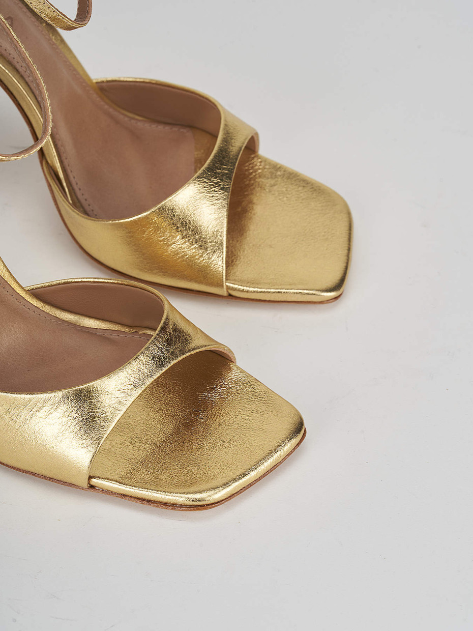 High heel sandals heel 11 cm gold leather