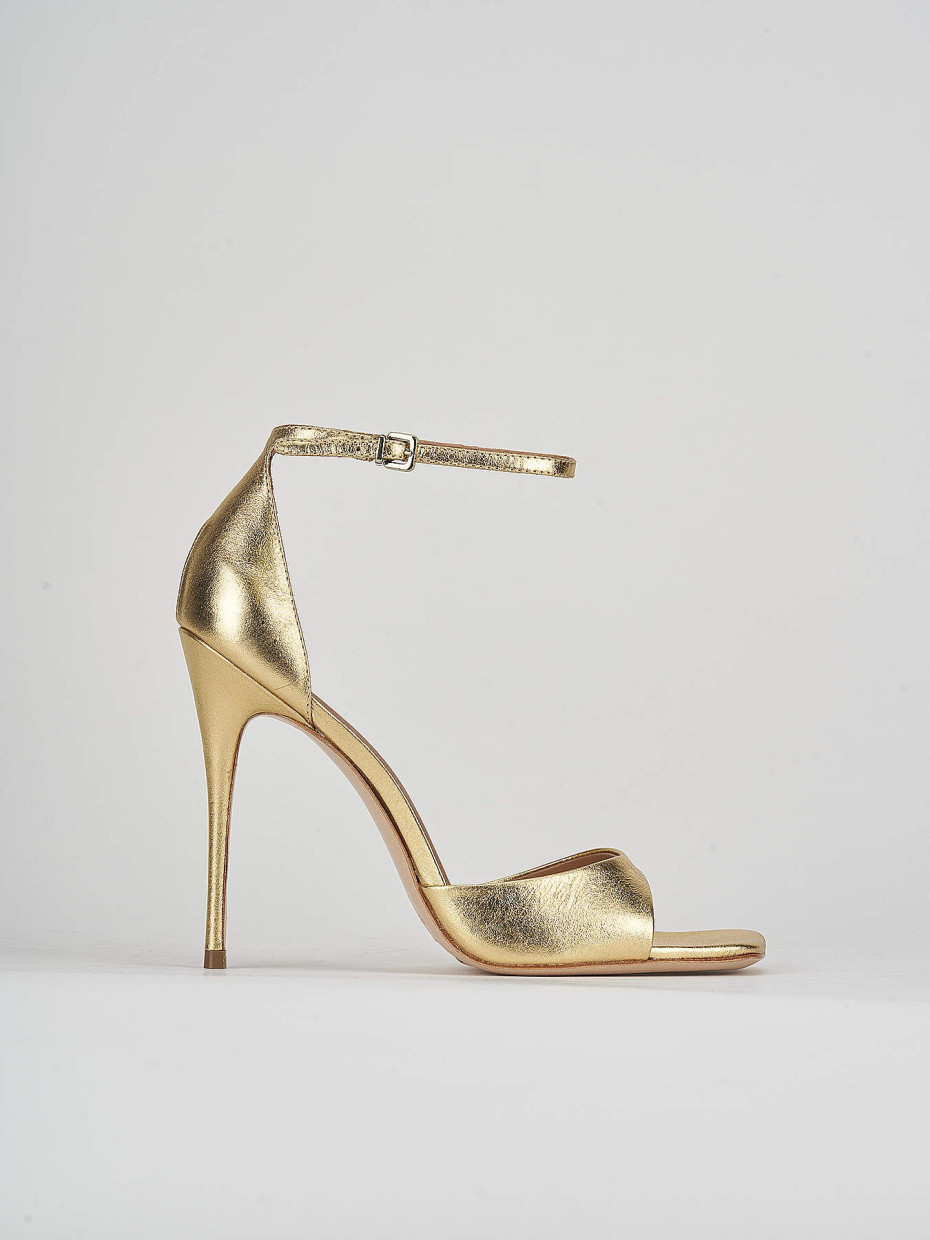 High heel sandals heel 11 cm gold leather