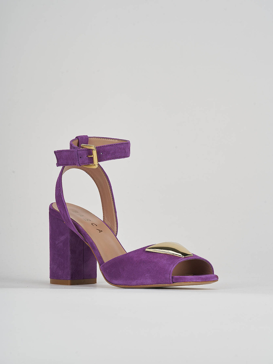High heel sandals heel 8 cm violet suede