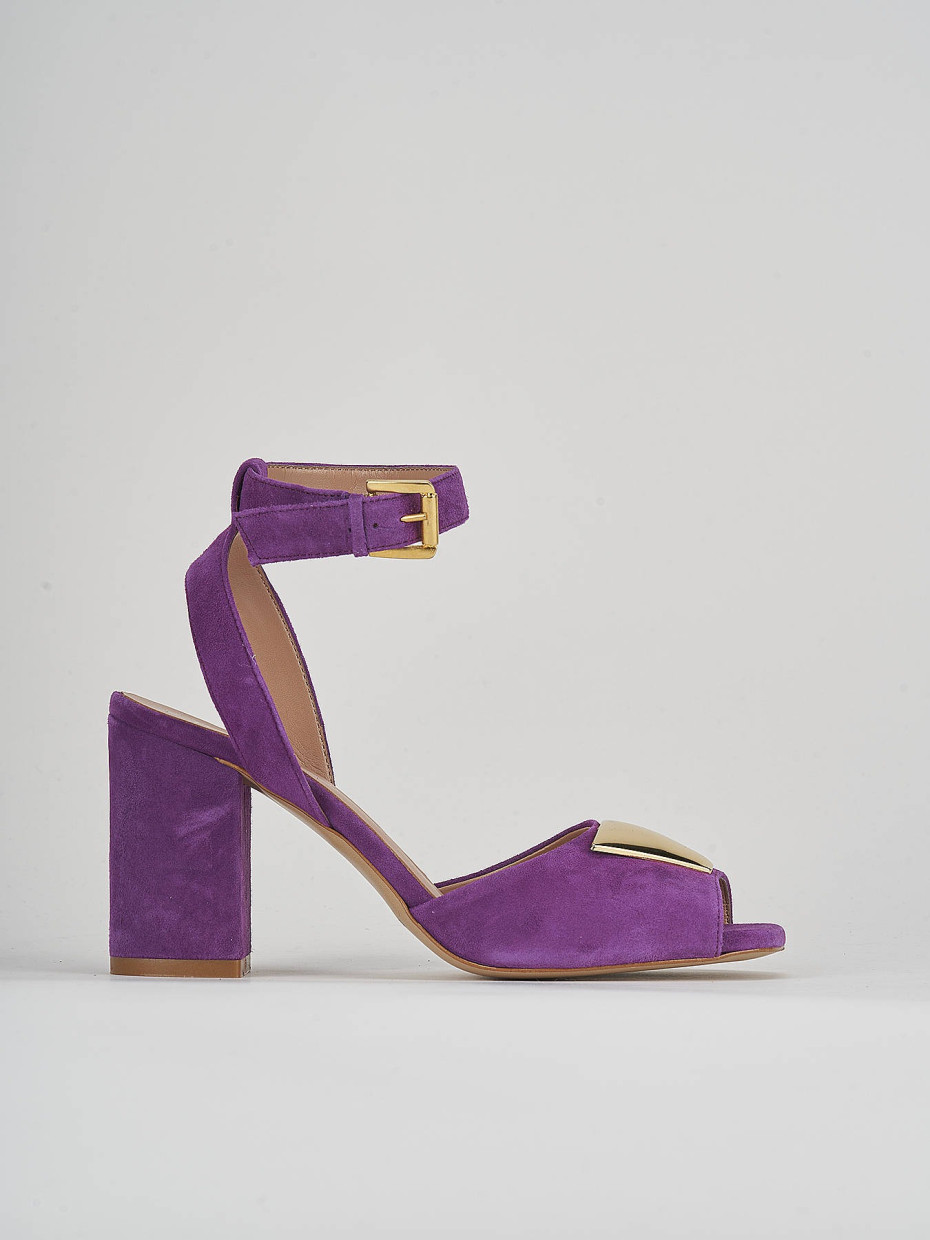 High heel sandals heel 8 cm violet suede