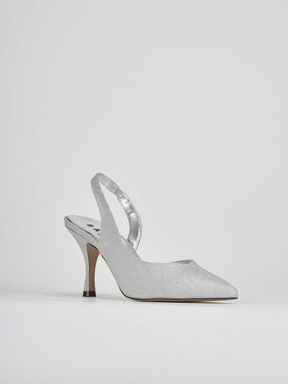 Pumps heel 7 cm silver leather