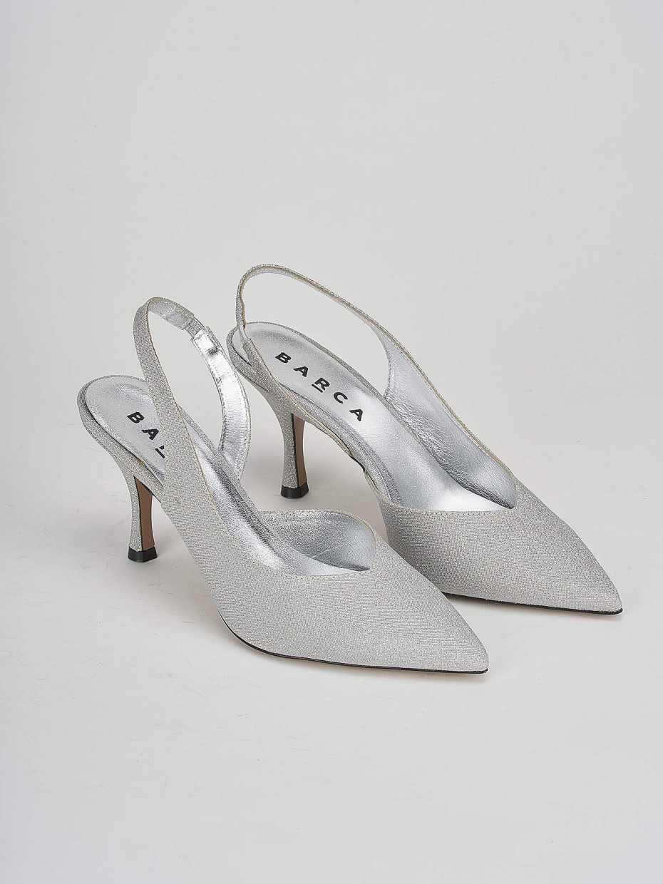 Pumps heel 7 cm silver leather