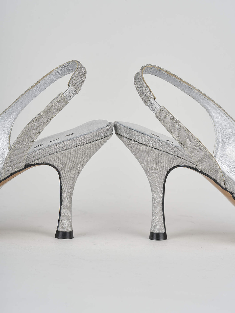 Pumps heel 7 cm silver leather