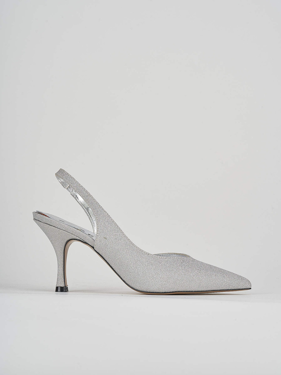Pumps heel 7 cm silver leather