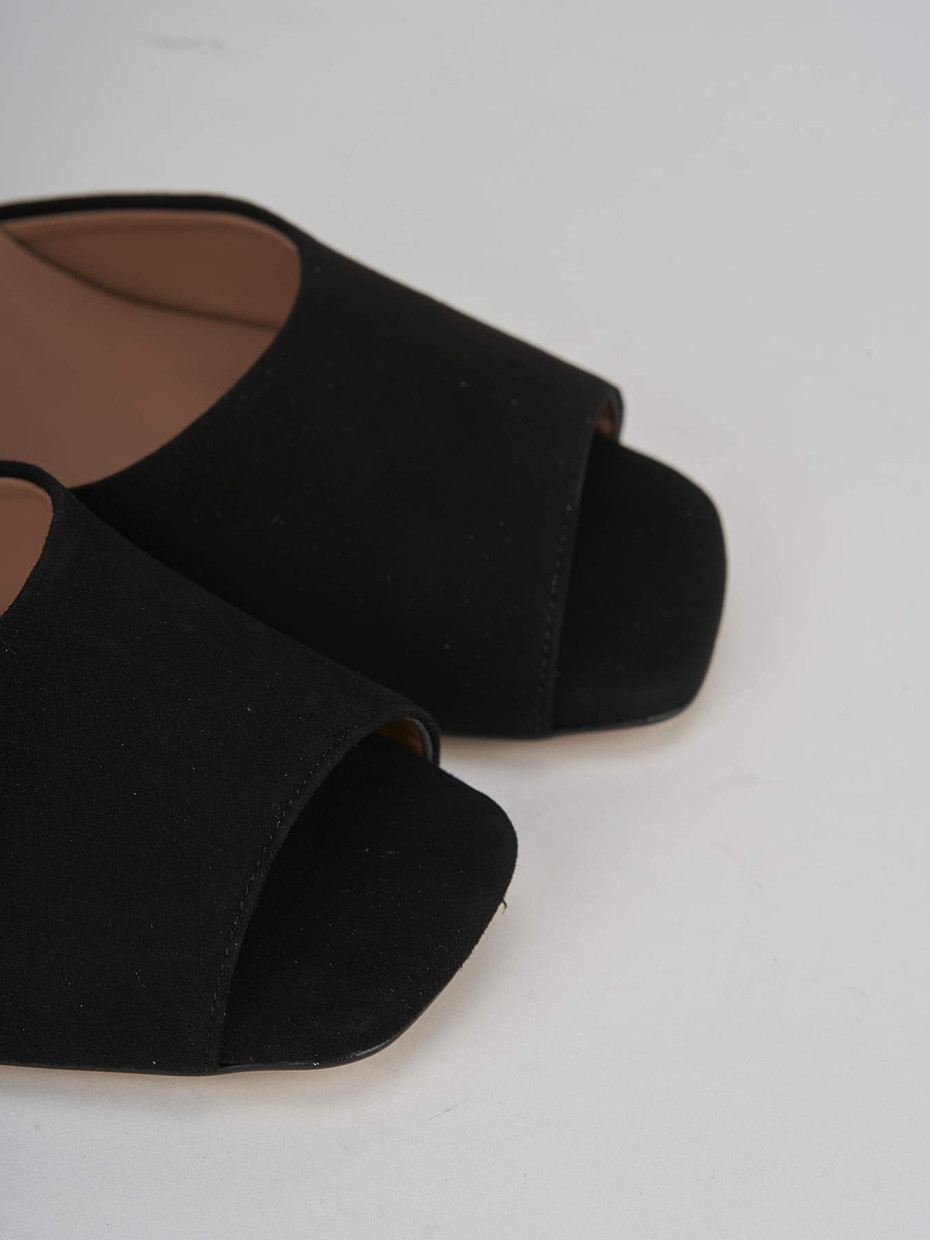 Sandali tacco 8cm camoscio nero