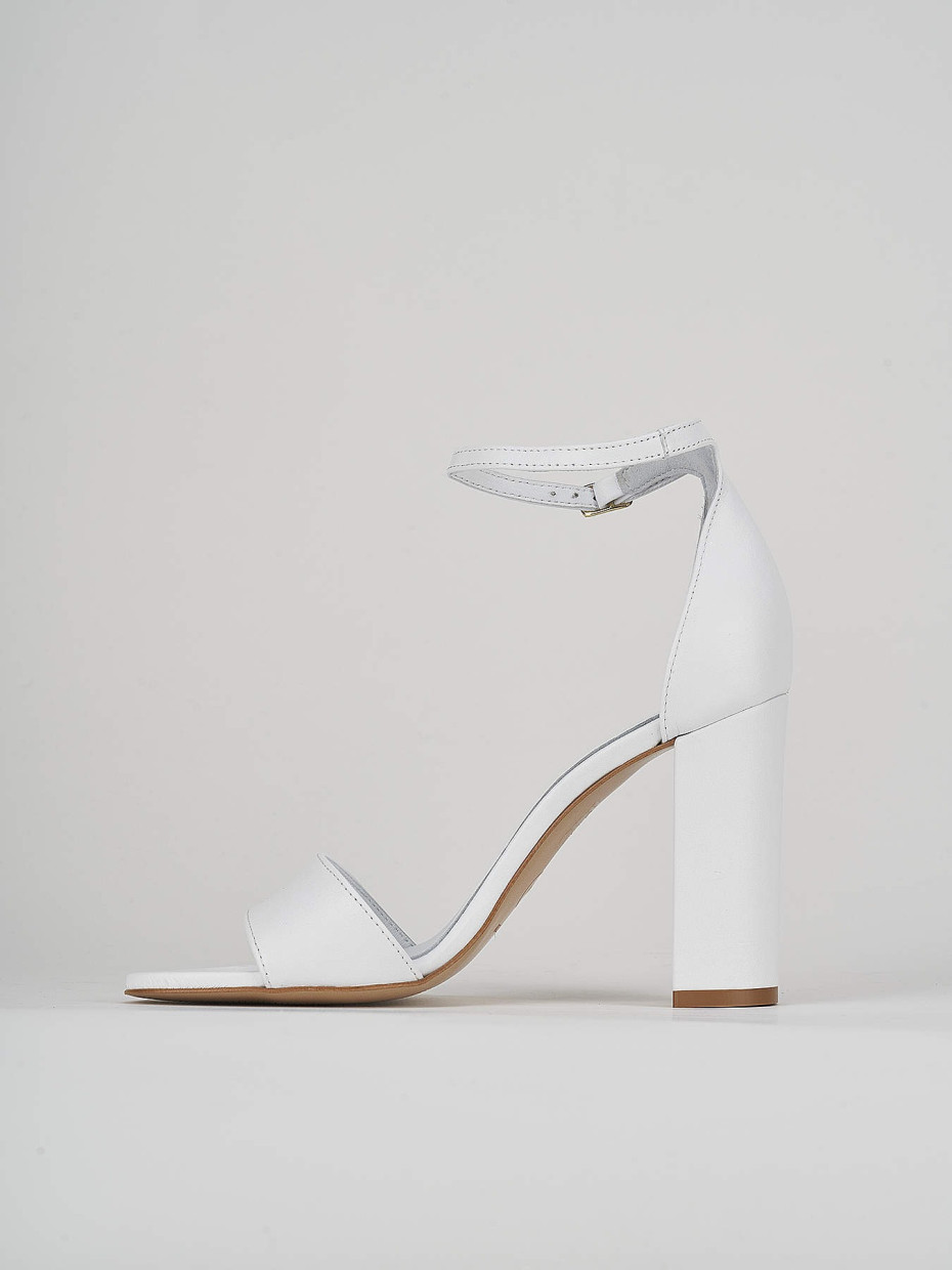 Sandali tacco 8cm pelle bianco
