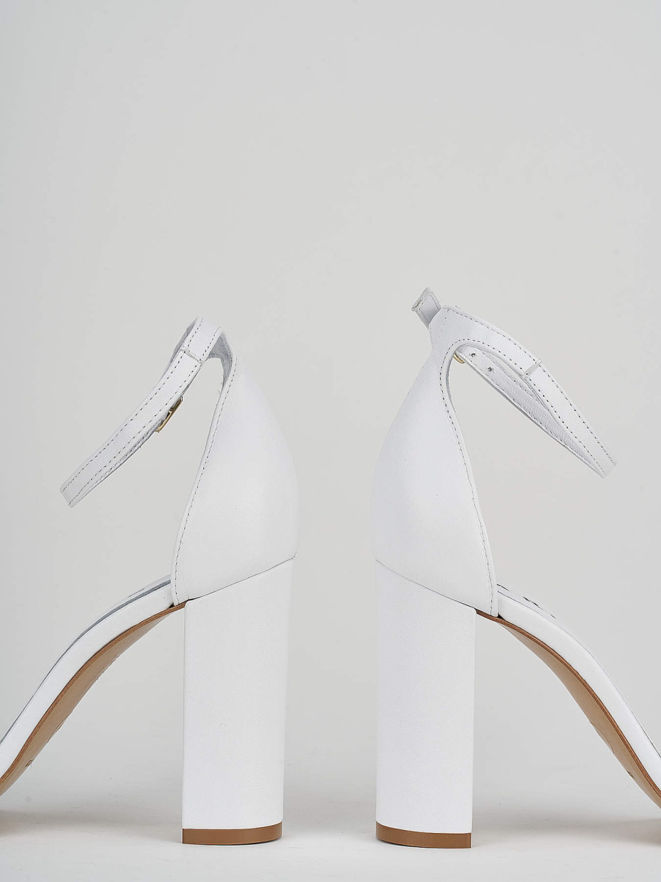Sandali tacco 8cm pelle bianco