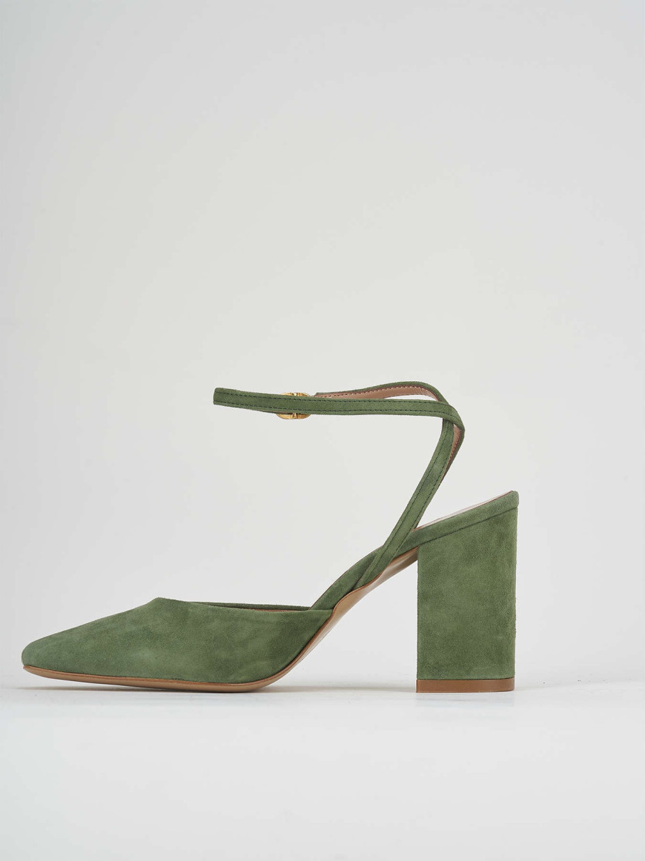 Pumps heel 8 cm green suede