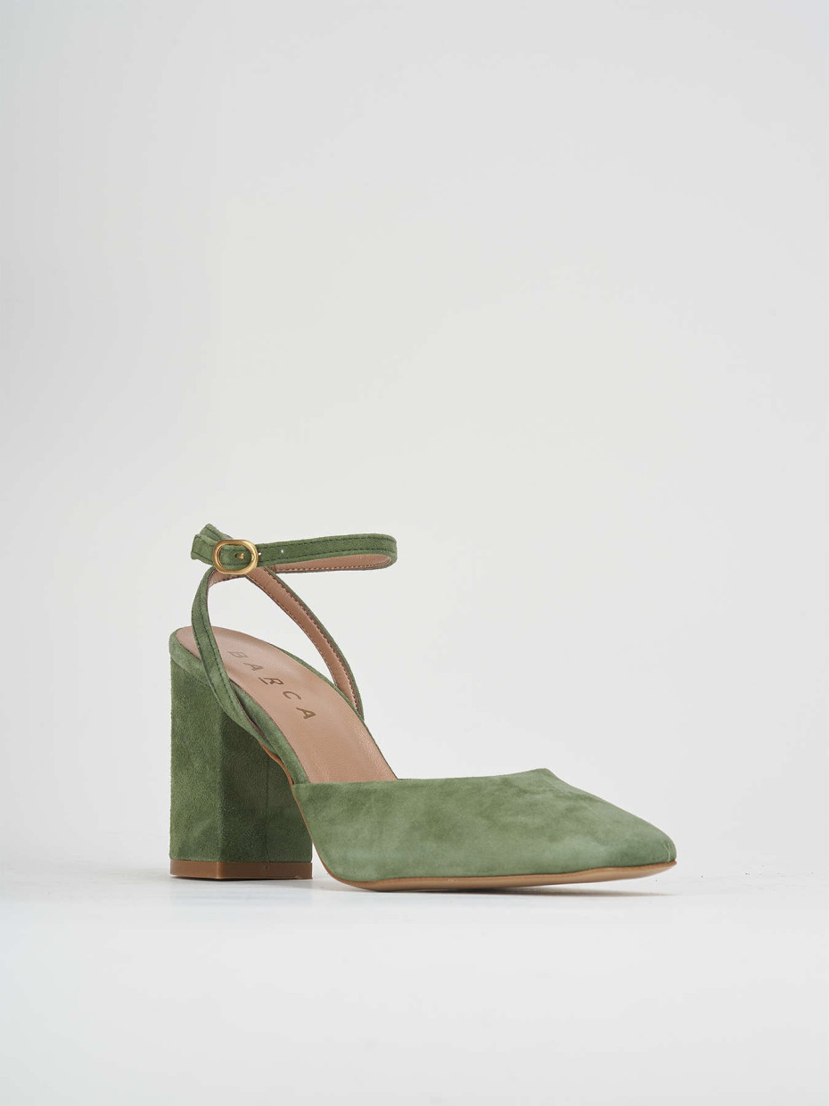 Pumps heel 8 cm green suede