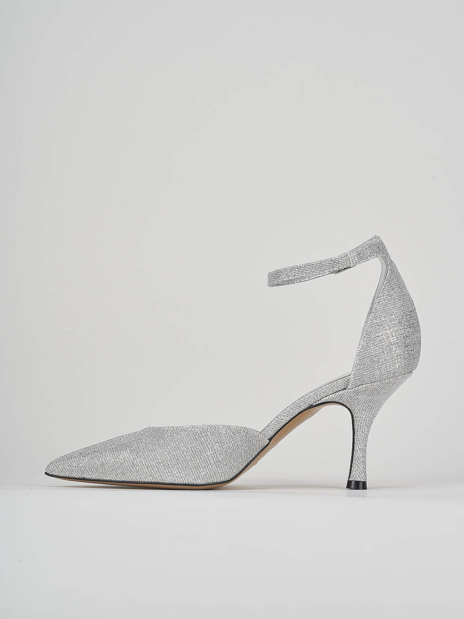 Pumps heel 7 cm silver glitter