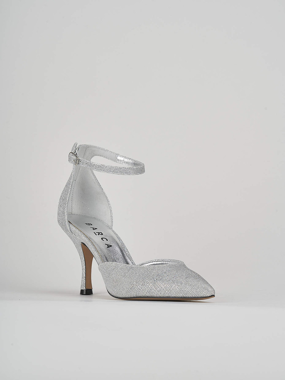 Pumps heel 7 cm silver glitter