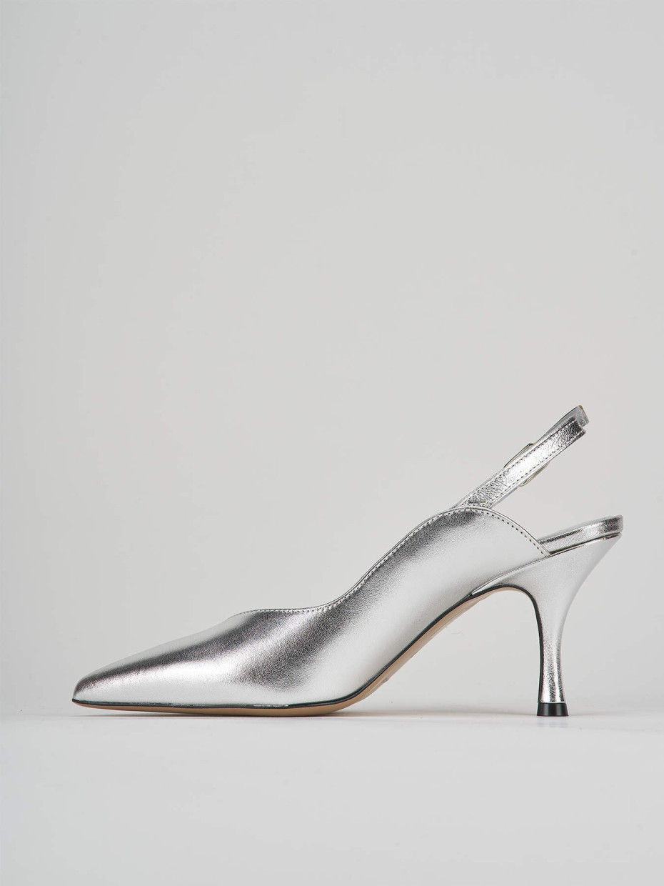 Pumps heel 7 cm silver laminated