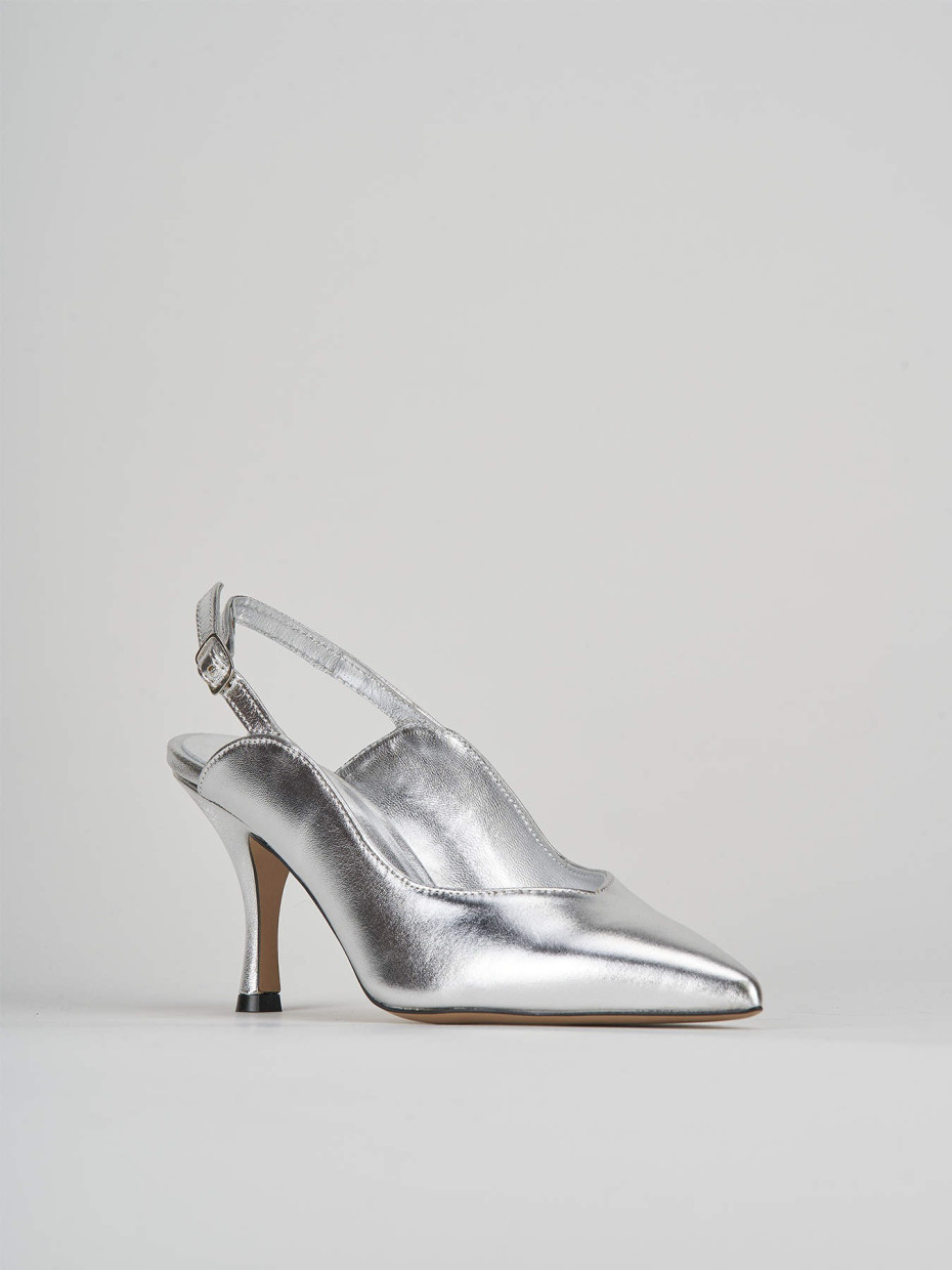 Pumps heel 7 cm silver laminated