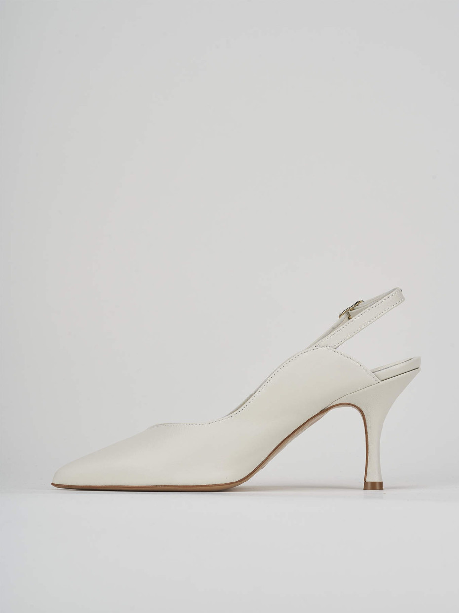 Pumps heel 7 cm white leather