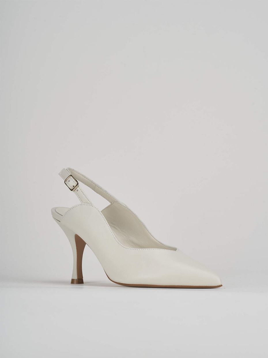 Pumps heel 7 cm white leather