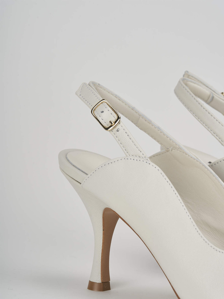 Pumps heel 7 cm white leather