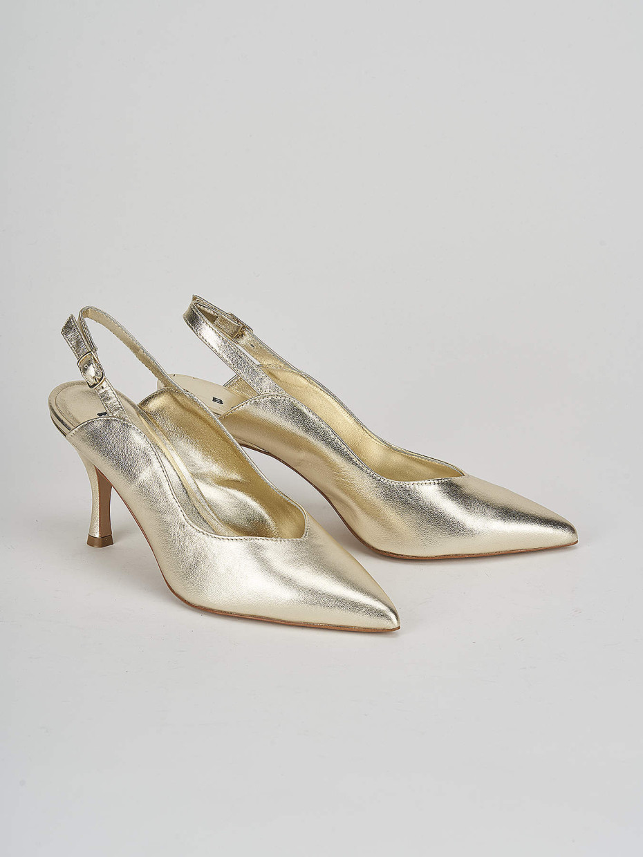 Pumps heel 7 cm gold laminated