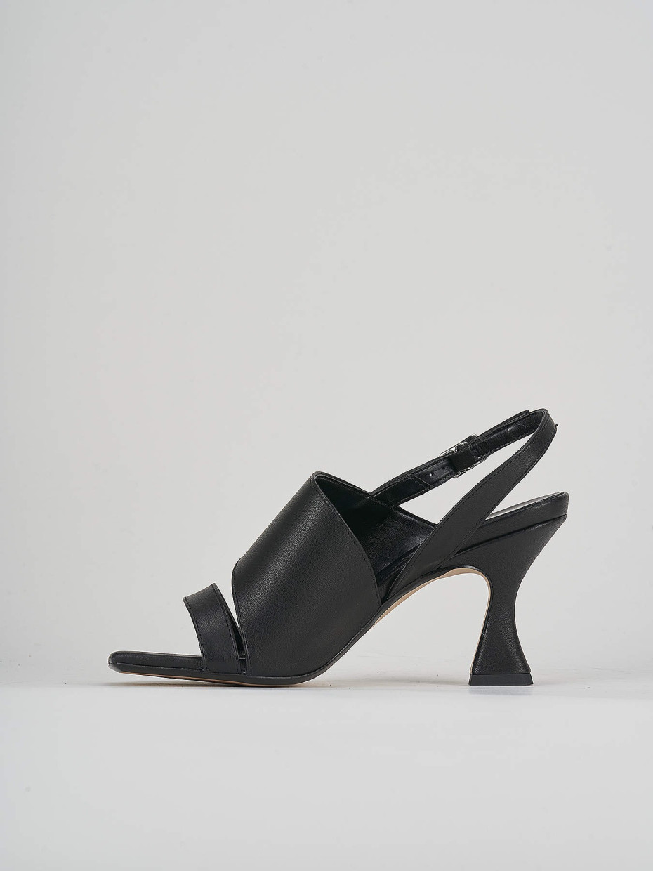 Sandali tacco 7 cm nero pelle