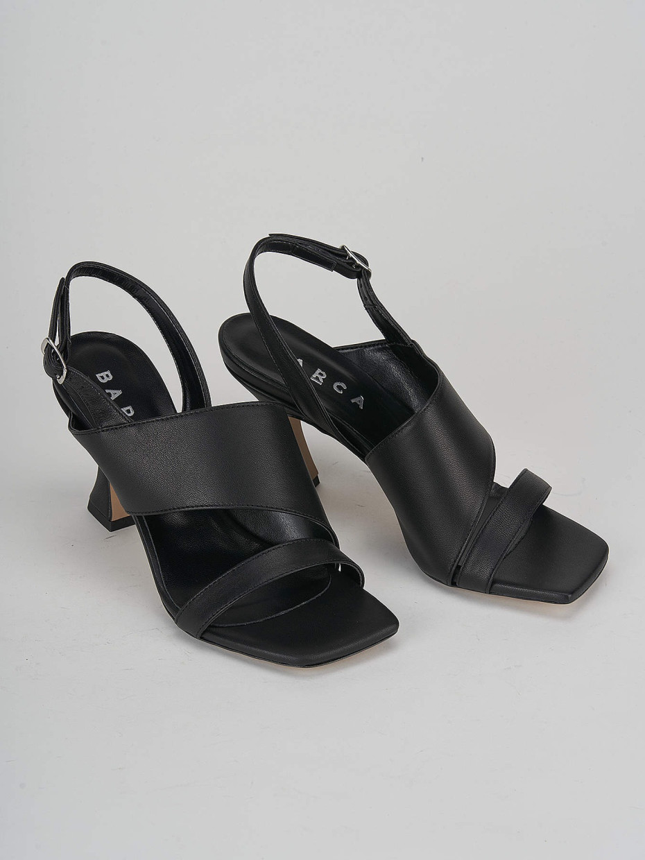 Sandali tacco 7 cm nero pelle