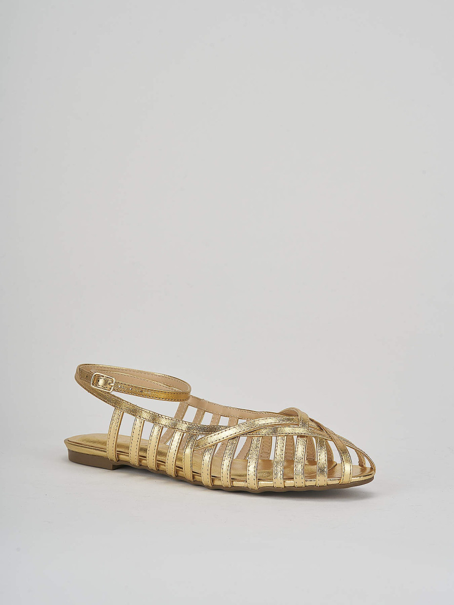 Sandali tacco 1cm pelle oro