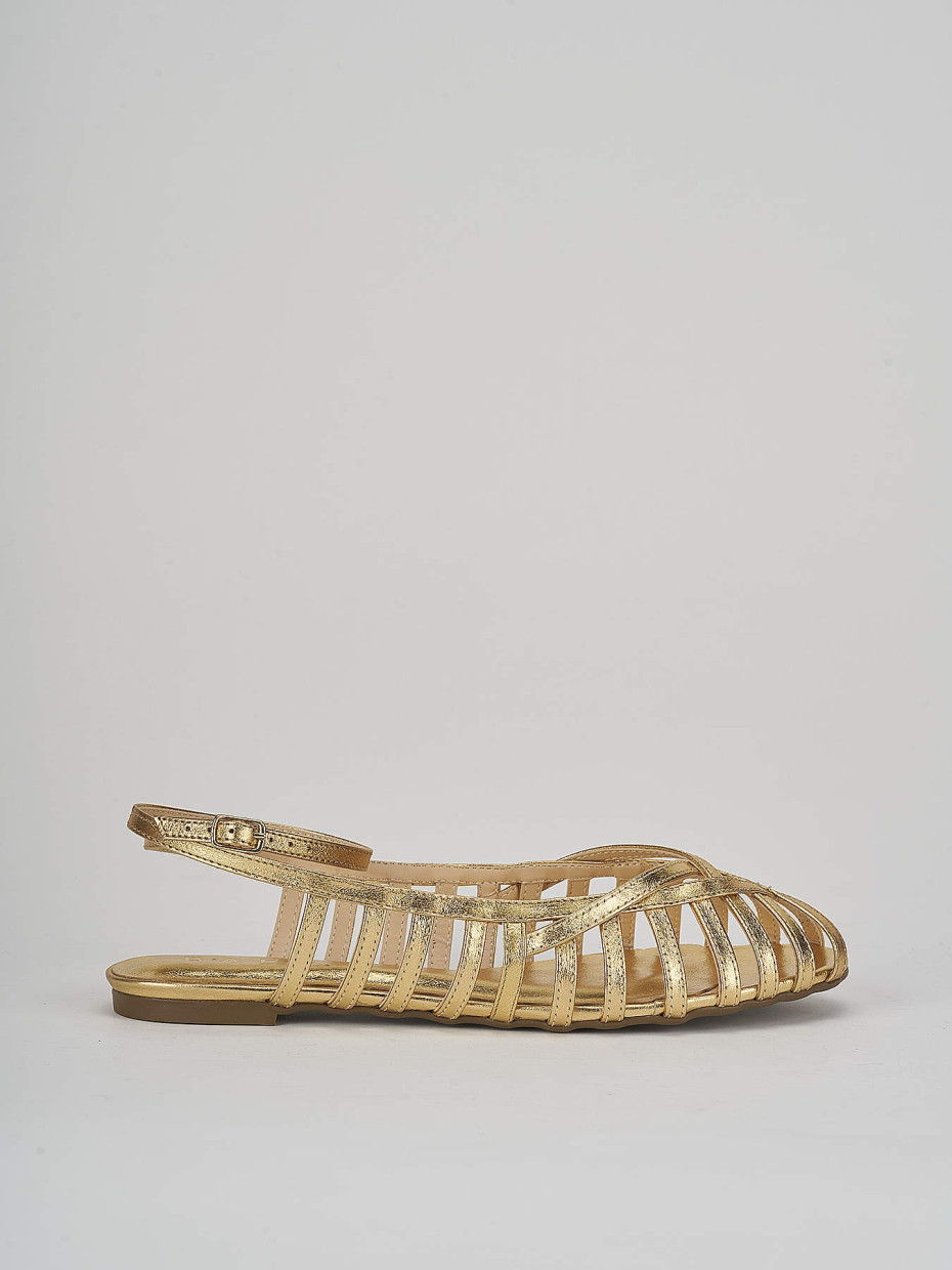 Sandali tacco 1cm pelle oro