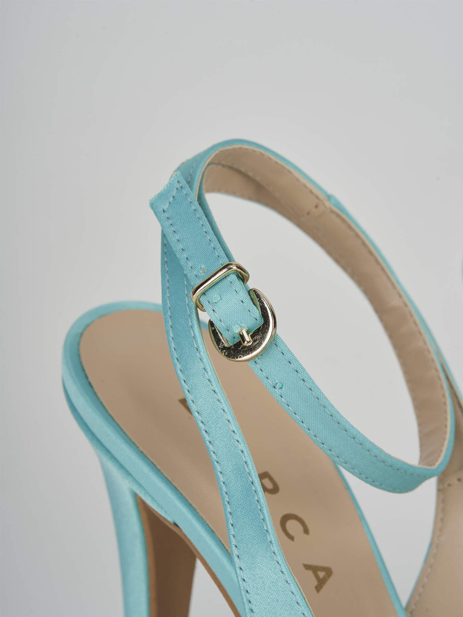 Slingback decoltè tacco 11 cm azzurro raso